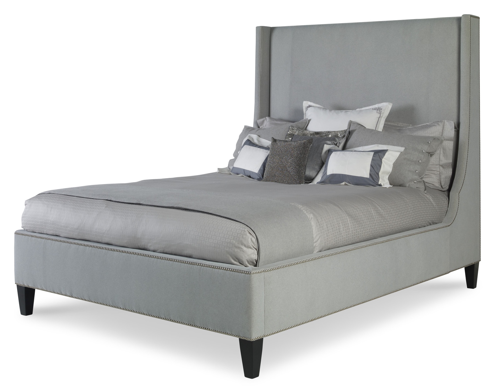 Tremont full gray clearance upholstered bed